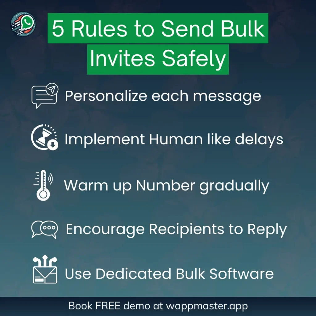 Rules to send Bulk invites to Whatsapp Contacts for wedding